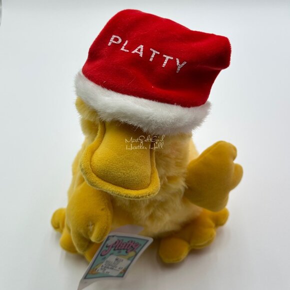 Vintage 1989 Deadstock Platty Santa Duck Plush Yellow By Cheryl Johnson - Picture 7 of 16